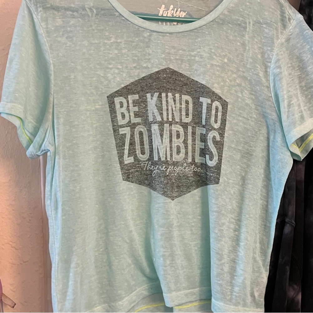 Tokyo Darling Light Blue Graphic Crop Top
